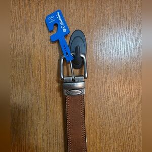 Columbia Mens Reversible Black/Brown Leather Belt with Silver Buckle XL 42-44